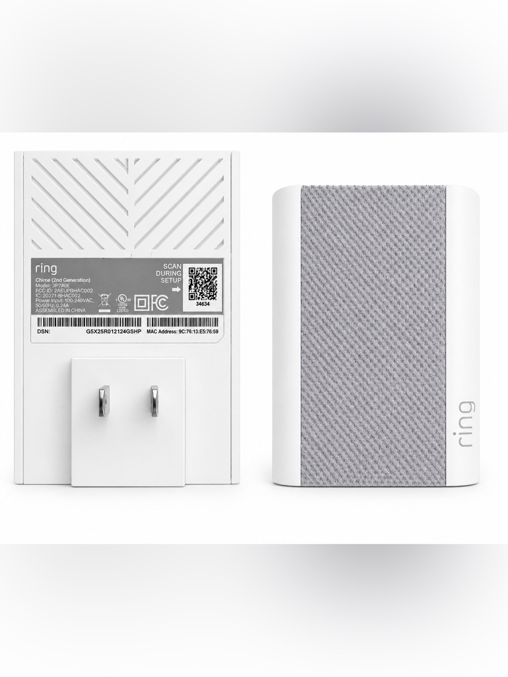 Ring Chime (2nd Gen) Plug-In Smart Doorbell Chime Speaker